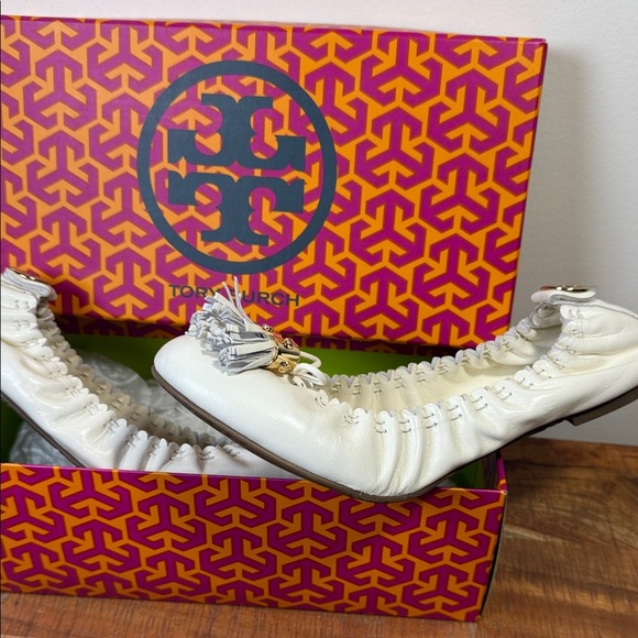 Tory Burch Shoes - Tory Burch Cream White Ballet Flats, Women’s 8.5